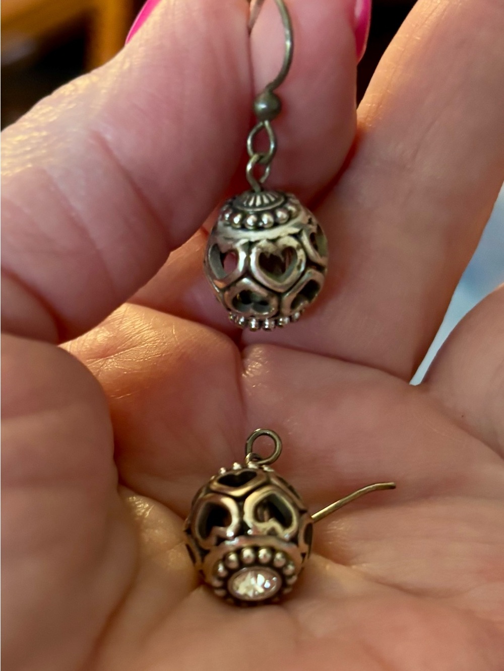 Pandora Silver Filigree Drop Earrings